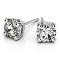 Four Prong Basket Earrings Lab Diamonds 1.00 ct.Total Weight