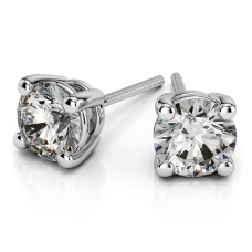 Four Prong Basket Earrings Lab  Diamonds .75 ct.Total Weight